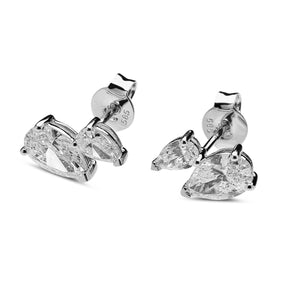 Diamond Double Pear Shape Studs