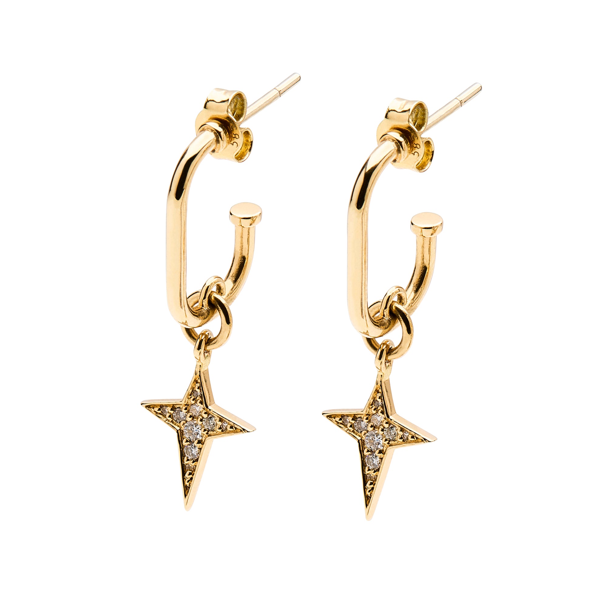 Star Drop Diamond Earrings