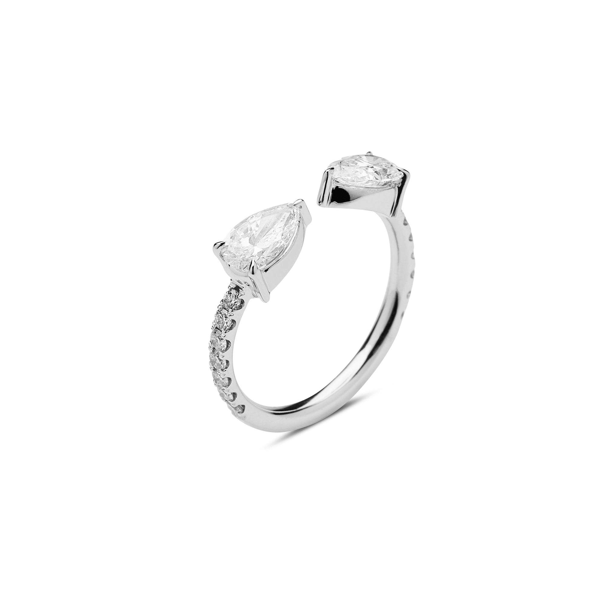 Diamond Pear Shape Split Ring